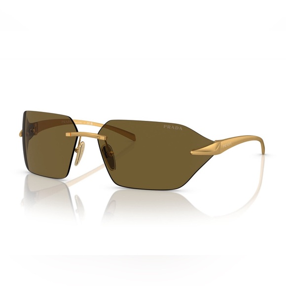 NEW SPR A55 15N01T PRADA SUNGLASSES PRA55S GOLD WOMEN PRADA PR A55S 15N01T - Picture 2 of 5